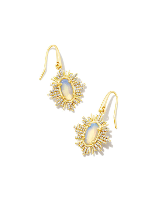 Drop earrings get a touch of vintage glamour in the Grayson Gold Sunburst Drop Earrings.  A shimmering sunburst design beautifully frames our iconic stone shape, creating an art deco vibe we’re obsessed with. Lightweight for all-day wear yet elevated with extra sparkle, this pair is perfect for day-to-night styling. Gold