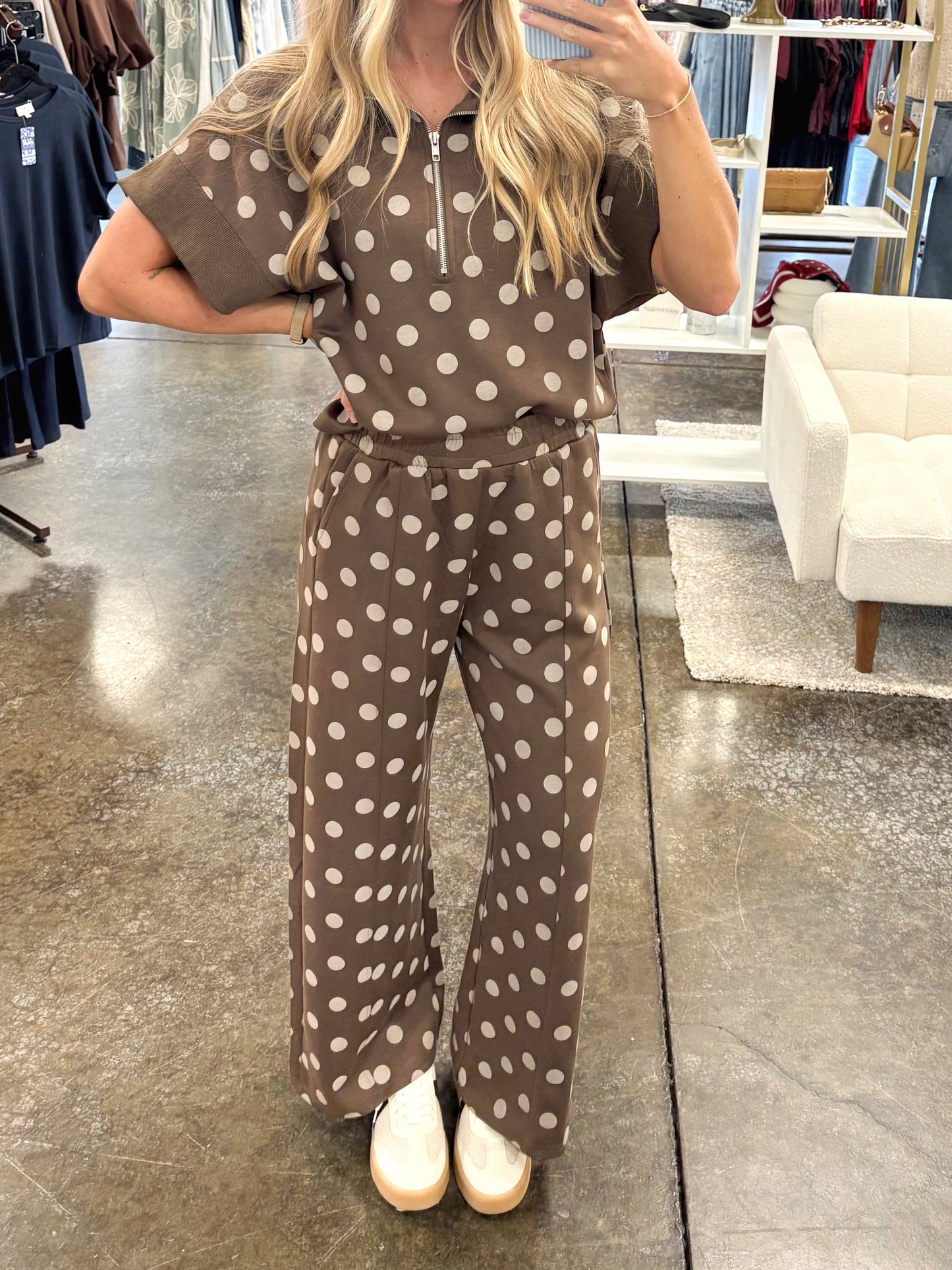Latte Polka Dot Scuba Pants