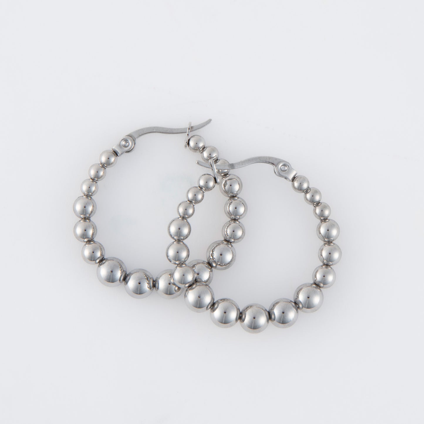 Bubble Hoop Earrings Silver