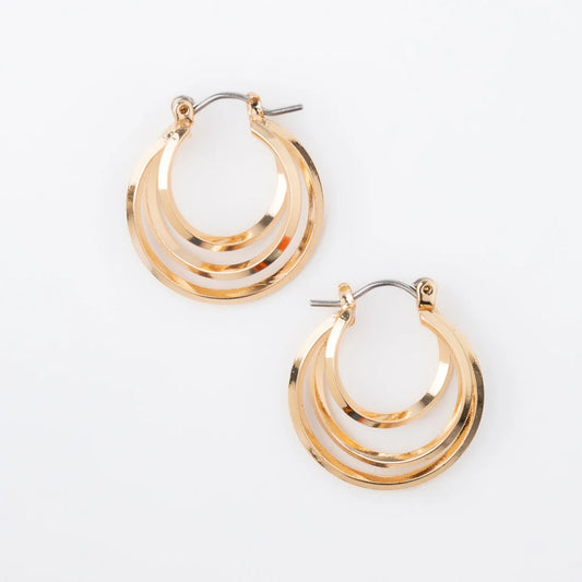 The Small Multi Hoop Earrings feature a timeless, multiple hoop design in elegant gold