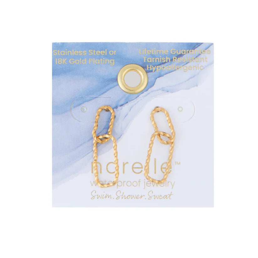 Textured Oval Link Stud Earrings