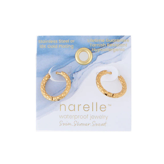 Hammered Huggie Hoop Earrings