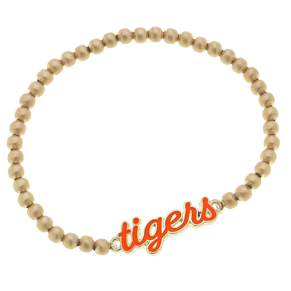 Collegiate Enamel Script Stretch Bracelet "Tigers"