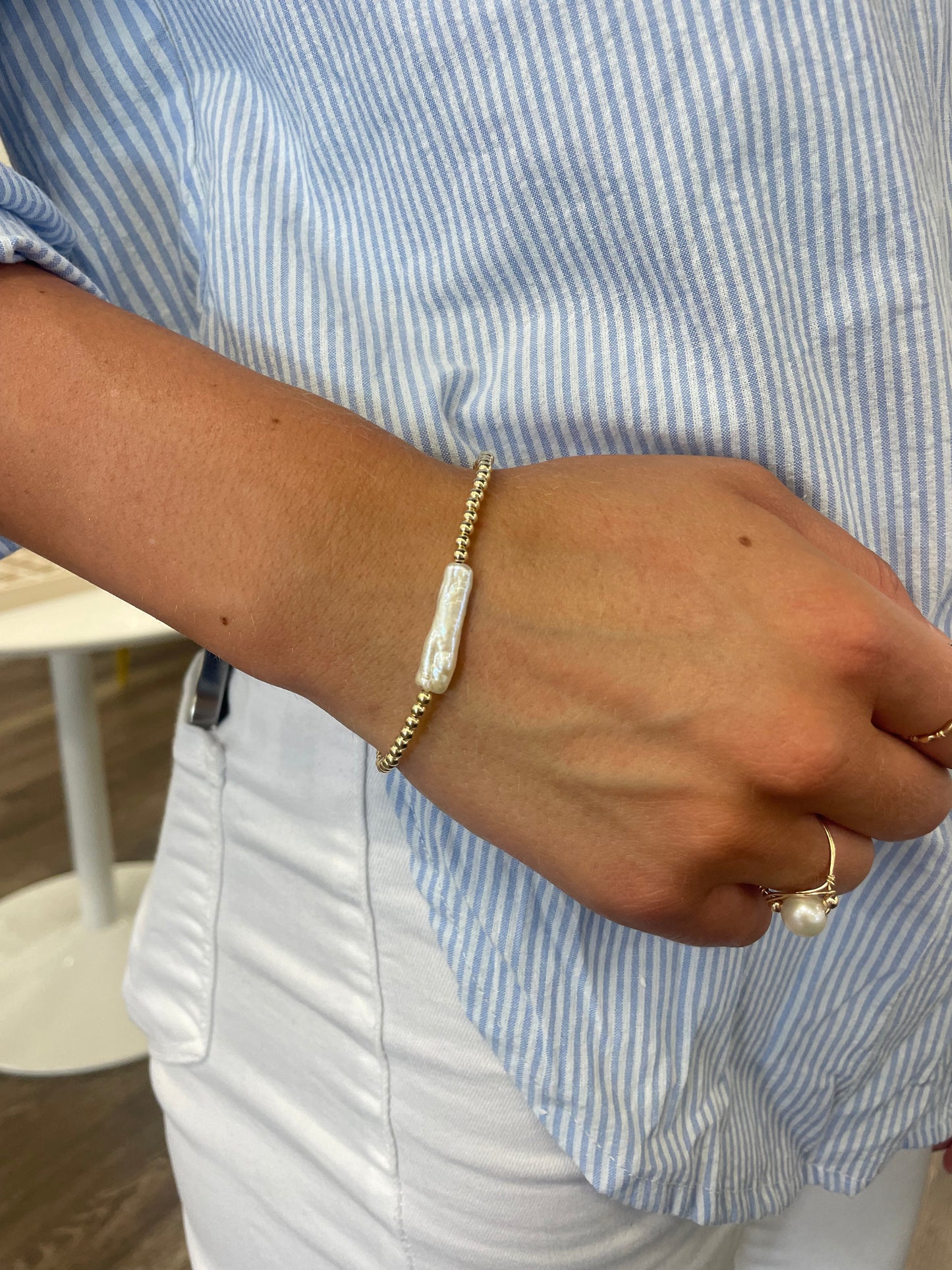 Chrishell 14K Gold-Filled Pearl Beaded Bracelet