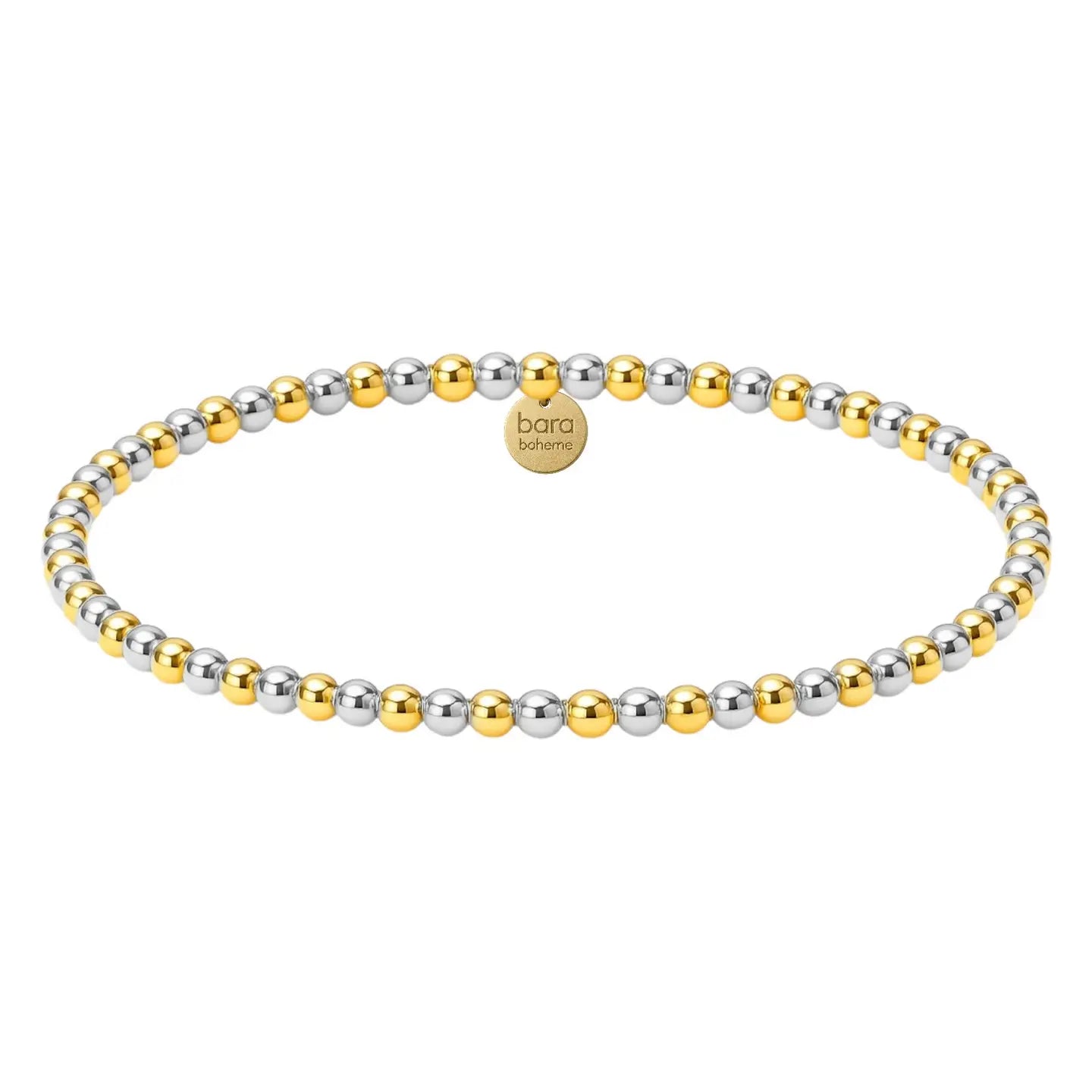 Classic Two Tone 3mm Beaded Bracelet