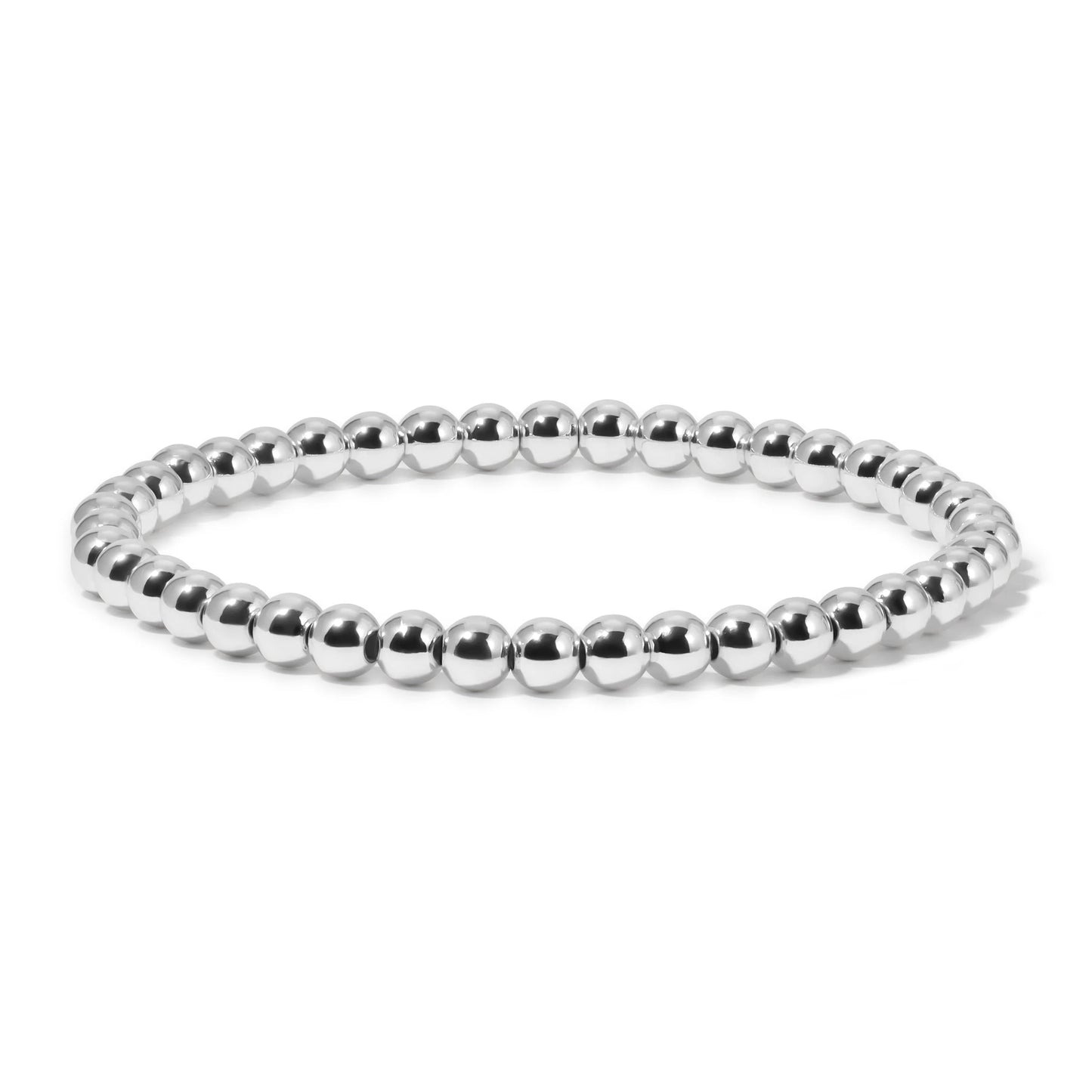 5mm Silver Round Beaded Bracelet