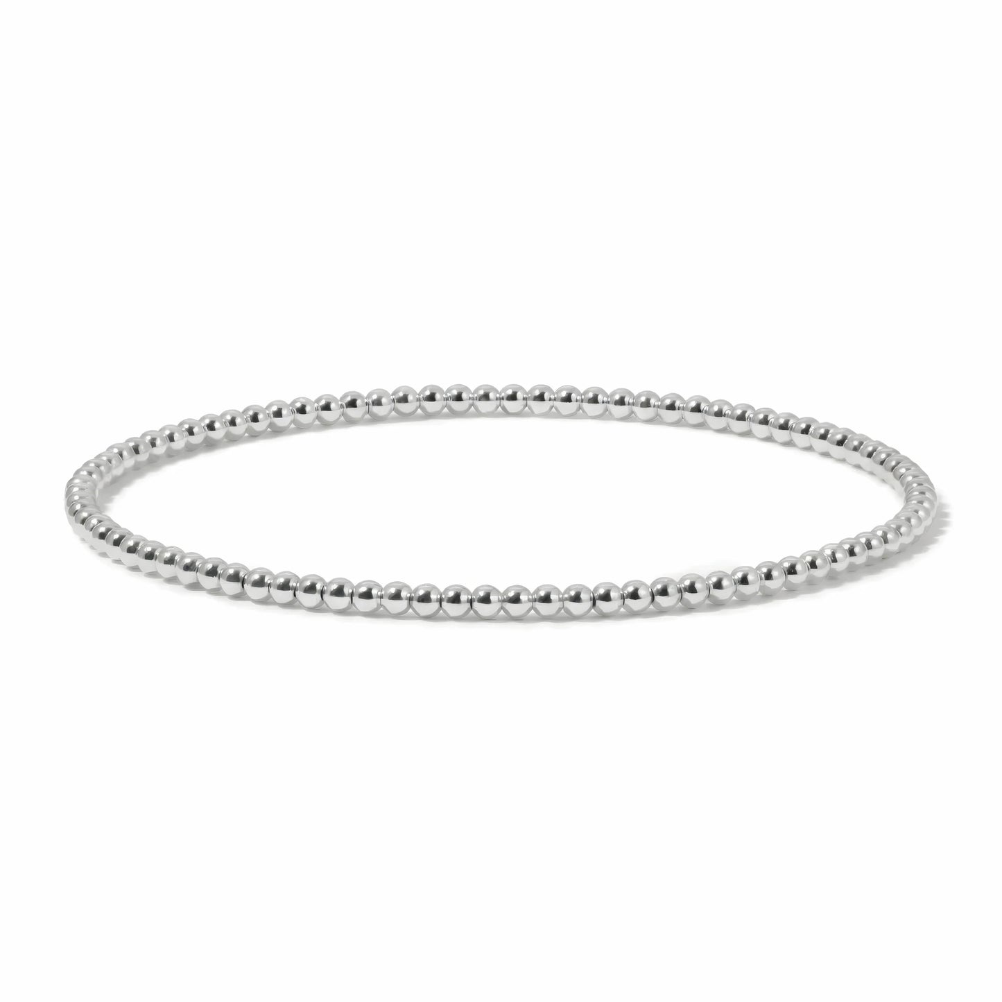 2.5mm Silver Round Beaded Bracelet