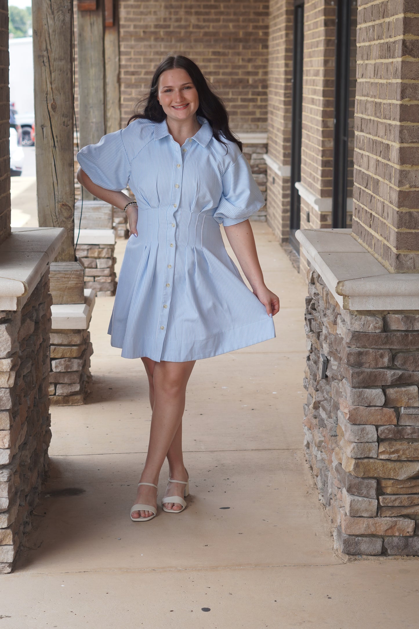 Caroline Stripe Mini Dress