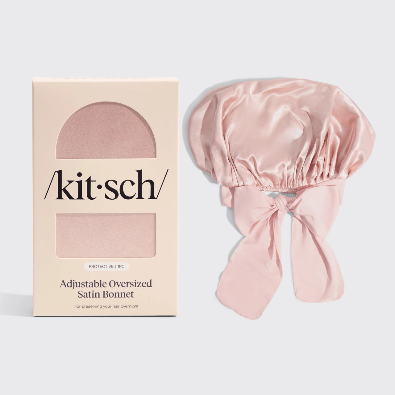 Pink Adjustable Oversized Satin Bonnet