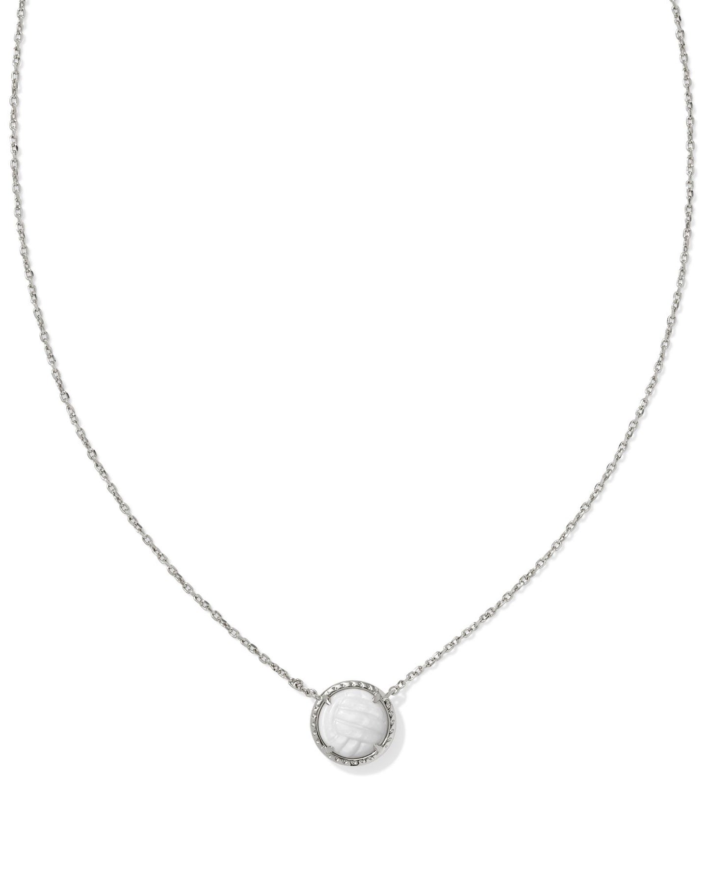 Kendra Scott Pendant Rhod White Mother of Pearl Necklace
19' CHAINS,0.5'L X 0.5"W PENDANT
Rhodium
Lobster Clasp with Single Adjustable Slider Bead