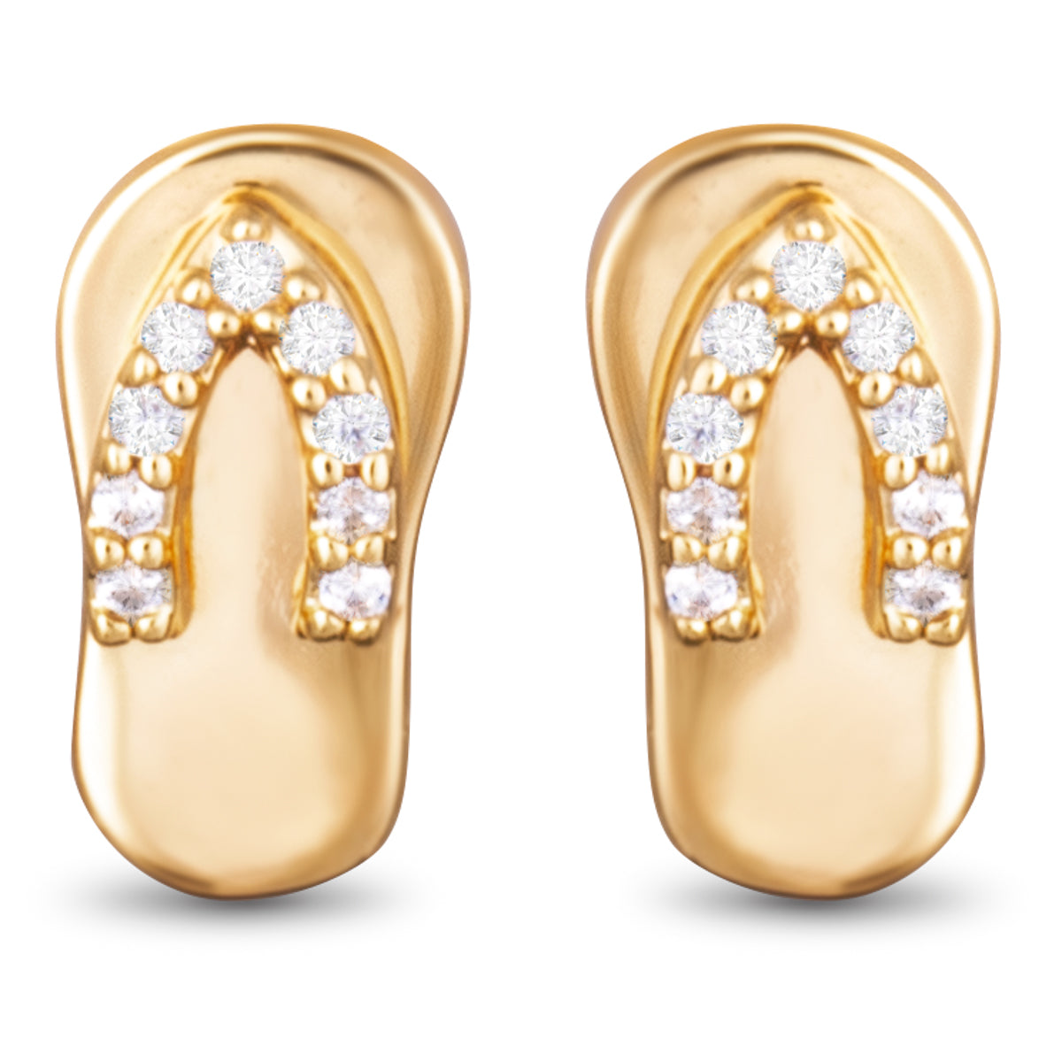 CZ Strap Flip Flop Stud Earrings
