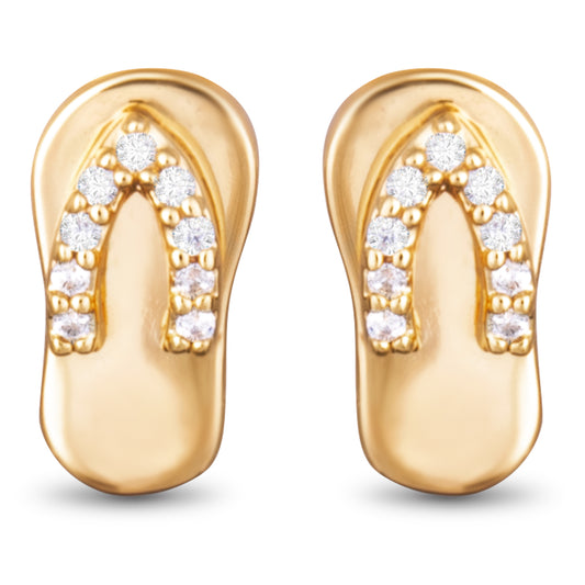 CZ Strap Flip Flop Stud Earrings
