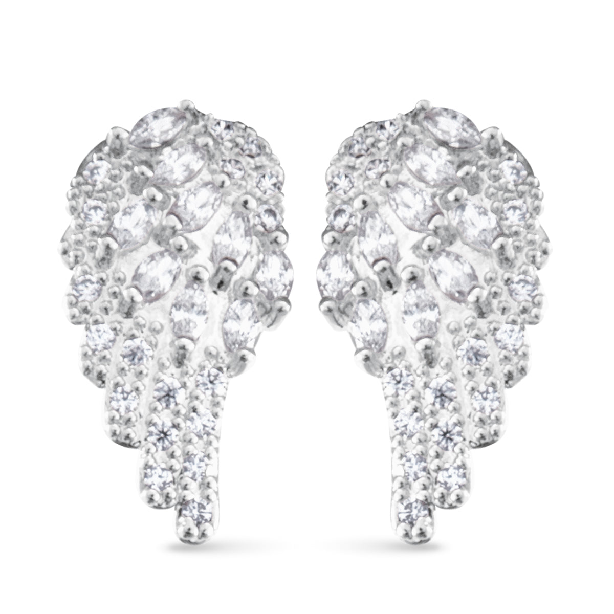 Mini Angel Wing Earrings Silver