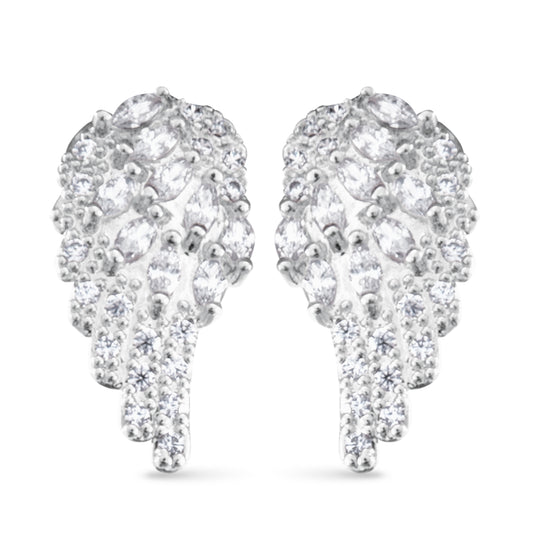 Mini Angel Wing Earrings Silver
