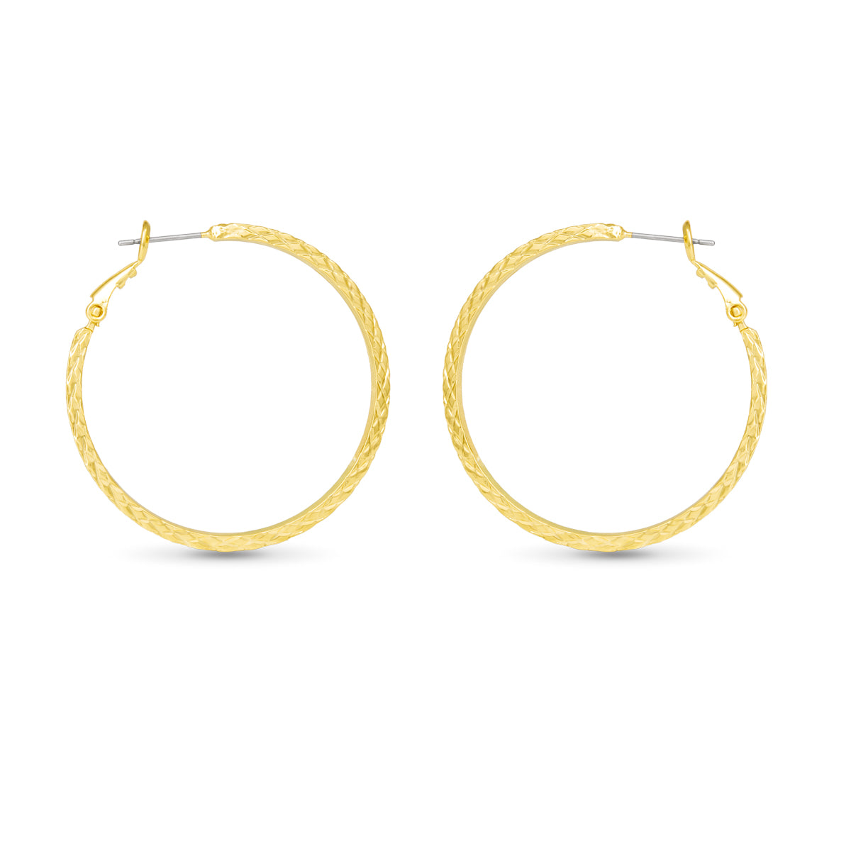 Leilani Polished Braided Large Hoop Gold