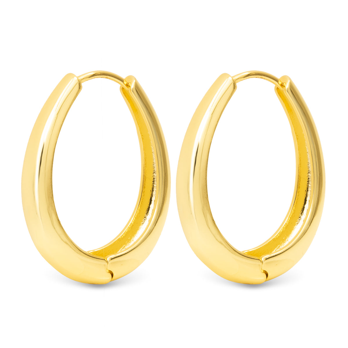 Judith Polished Large Oval Hoop Gold