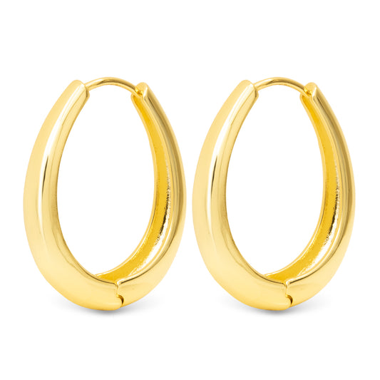 Judith Polished Large Oval Hoop Gold