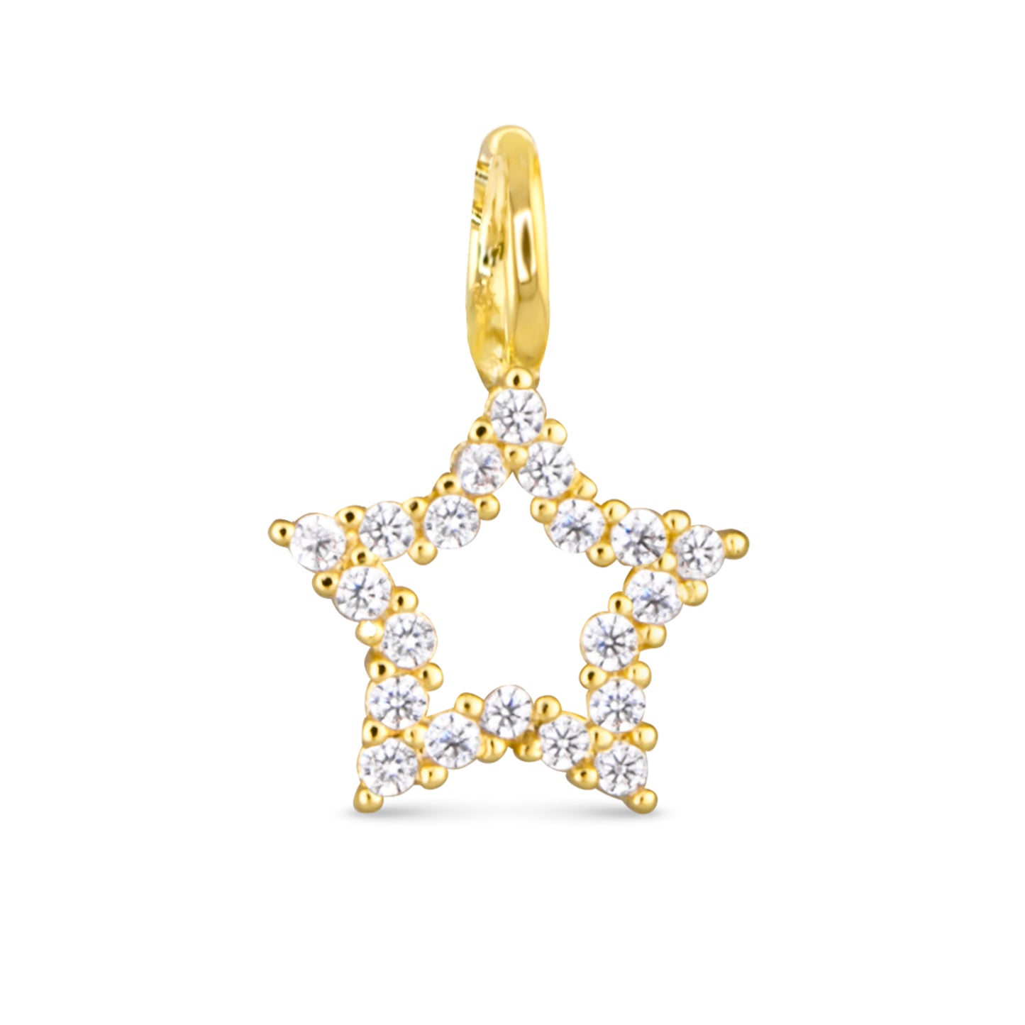 CZ Star Necklace Charm Silver