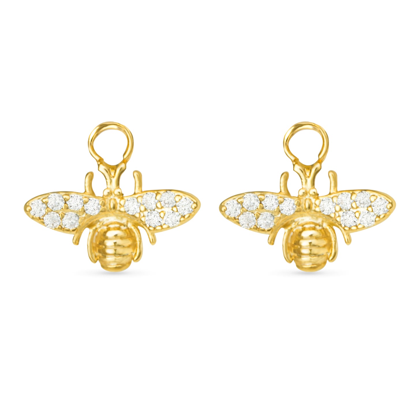 CZ Bee Earring Charm Gold