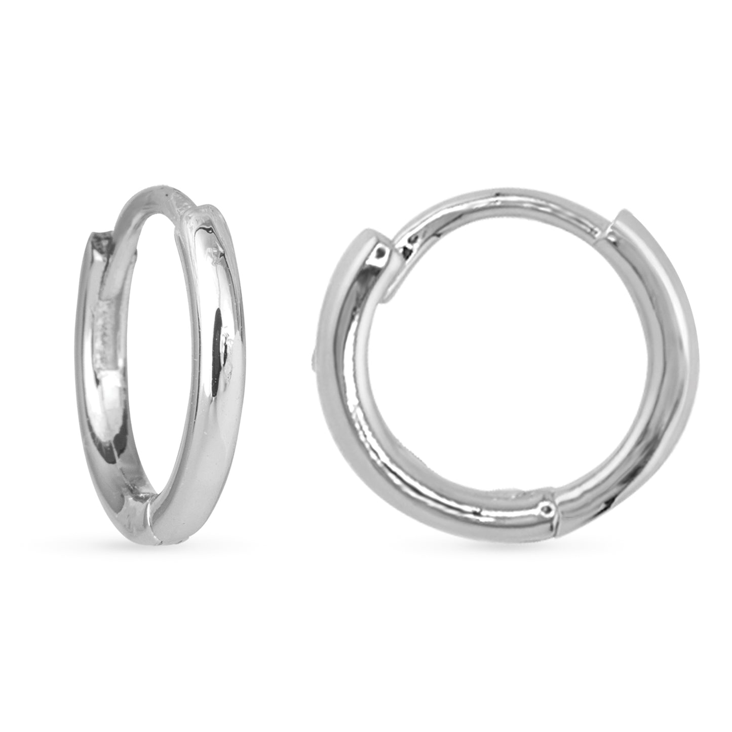 Plain silver hoop earrings