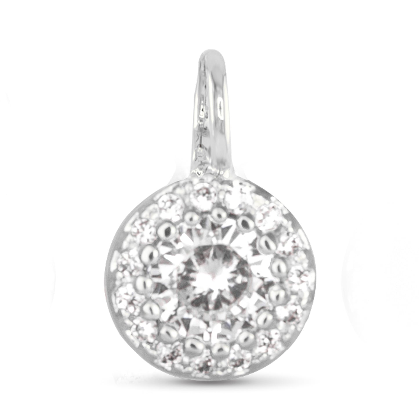 Silver necklace charm with crystal design