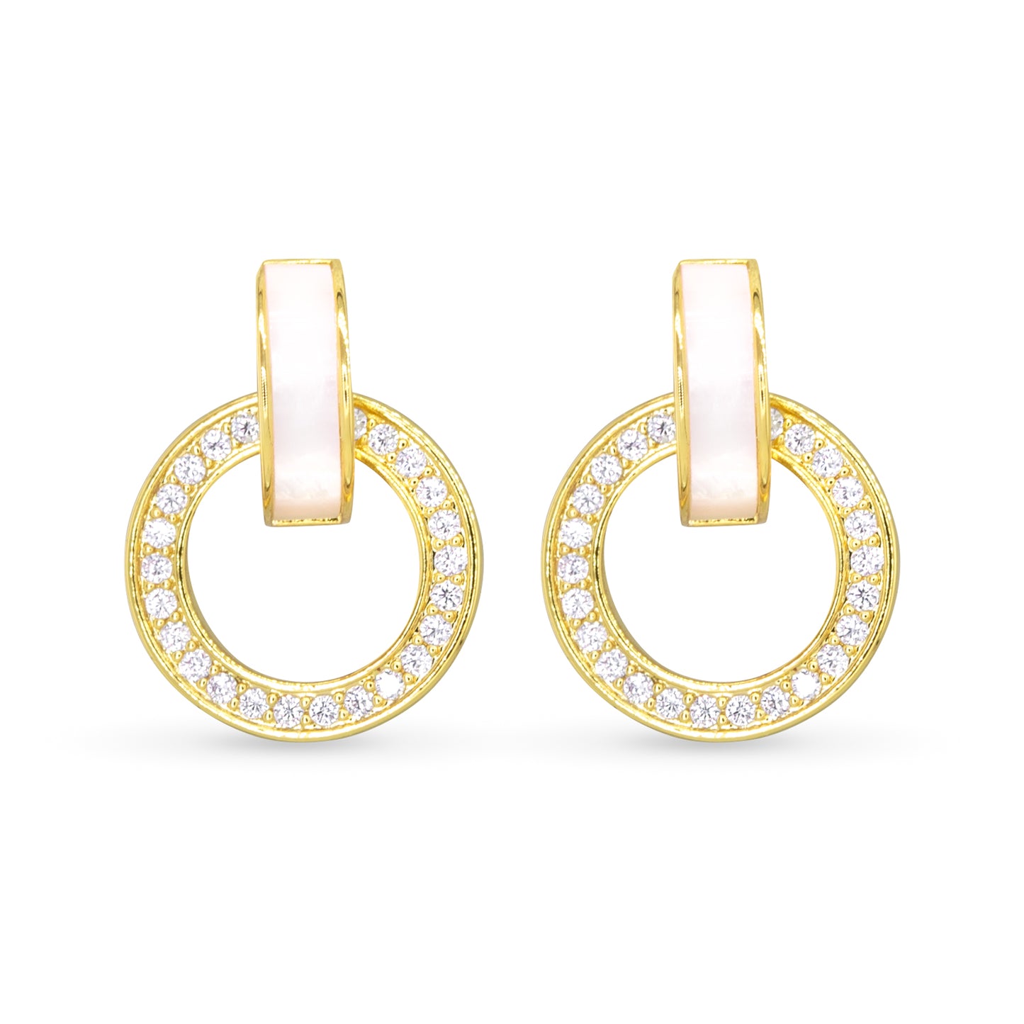 gold hoop earrings with rhinestone details