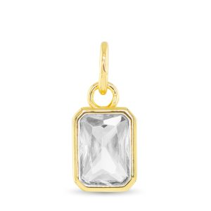 gold pendent with a sliver stone