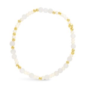 Gold Bead White Multi Bead Bracelet