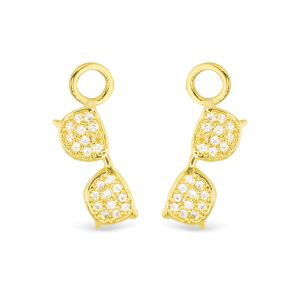 gold sunglasses charm with rhinestones