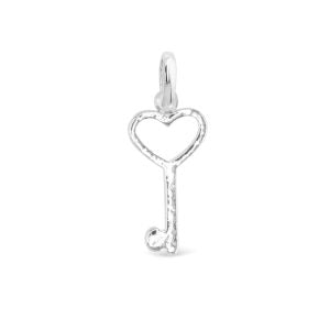 sliver key with a heart
