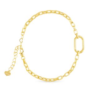 Gold Ginger Charm Bracelet, 18K Gold Dipped, Lobster Clasp