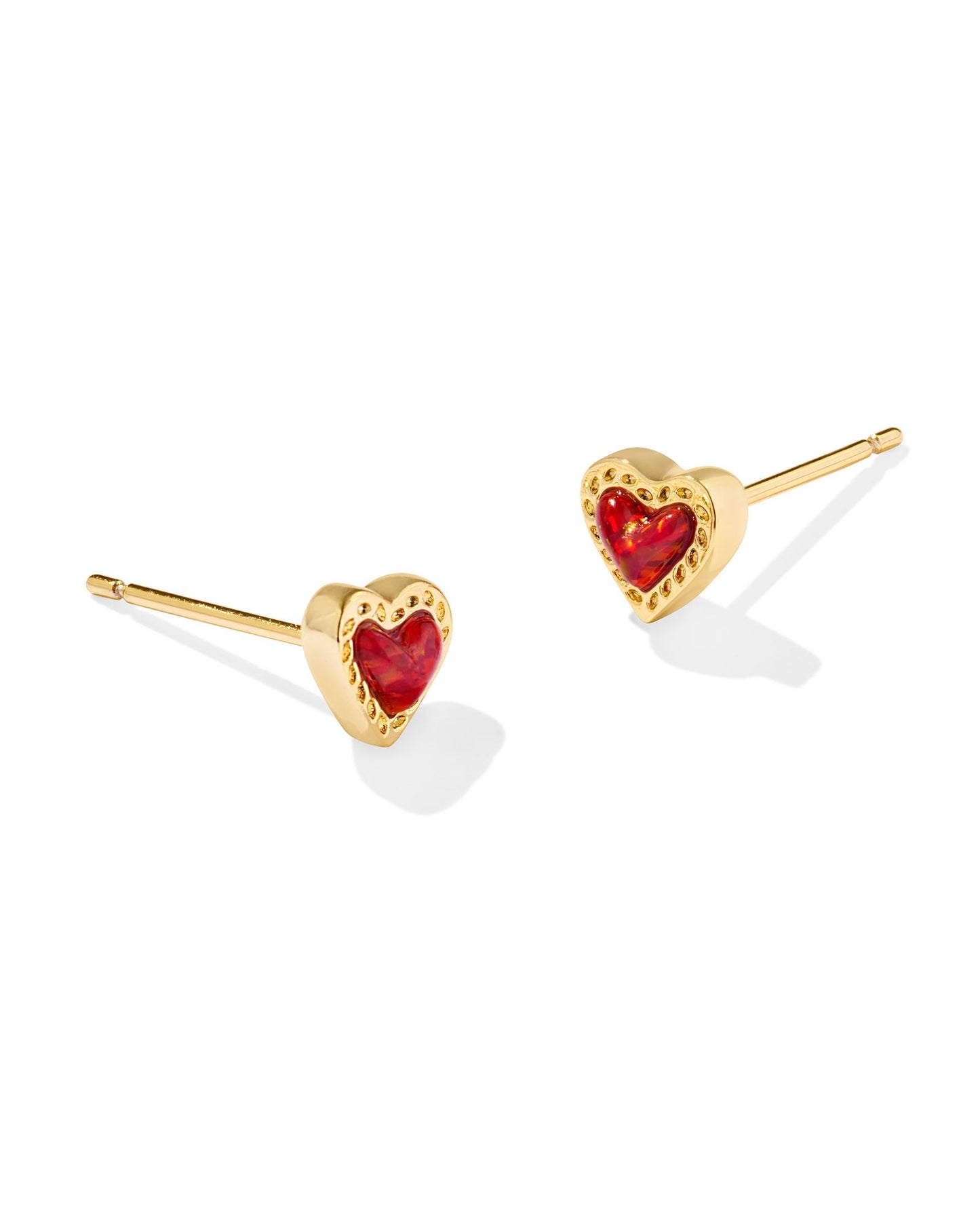 Kendra Scott Mini Ari Heart Gold Stud Earrings