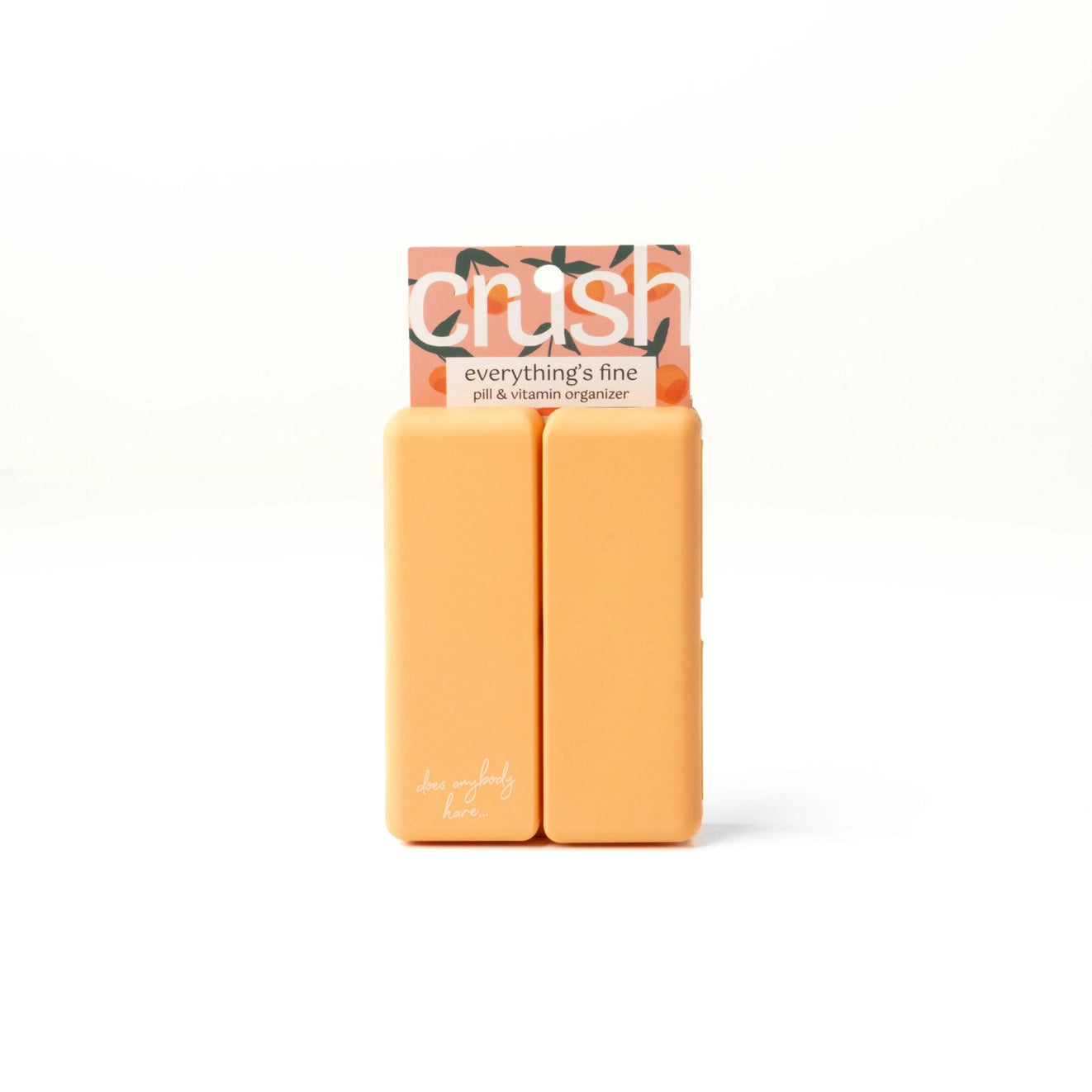 Orange pill case closed