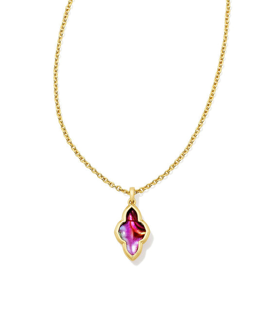 Your favorite shape gets a new metal frame in the Framed Abbie Gold Short Pendant Necklace in Light Burgundy Illusion. Featuring an elongated version of our iconic medallion logo, this pendant makes a sleek addition to your necklace stack.