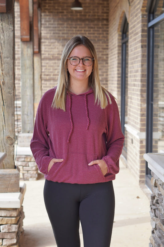 Autumn Whisper Ribbed Hoodie