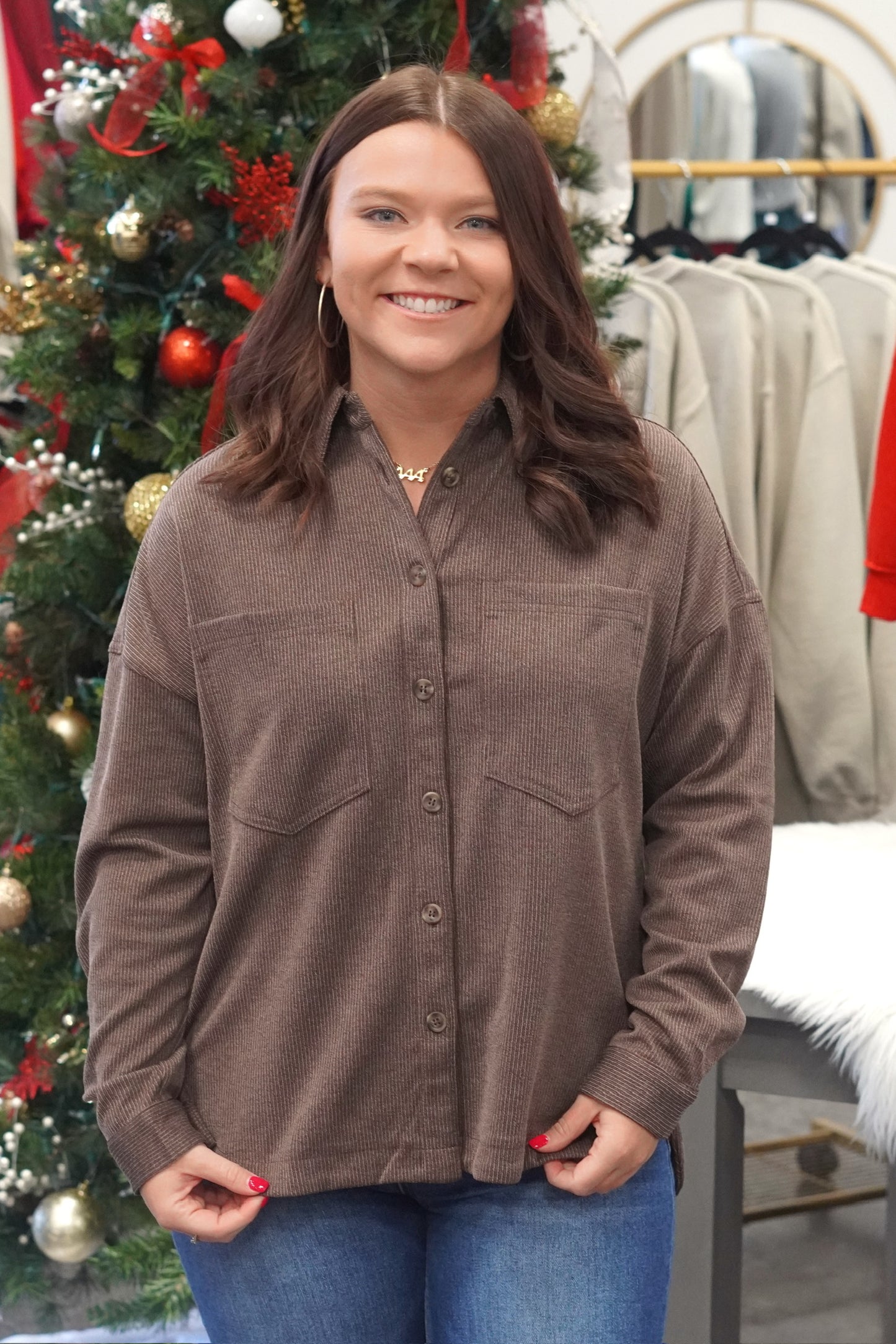 Parker Pinstripe Collared Button Down