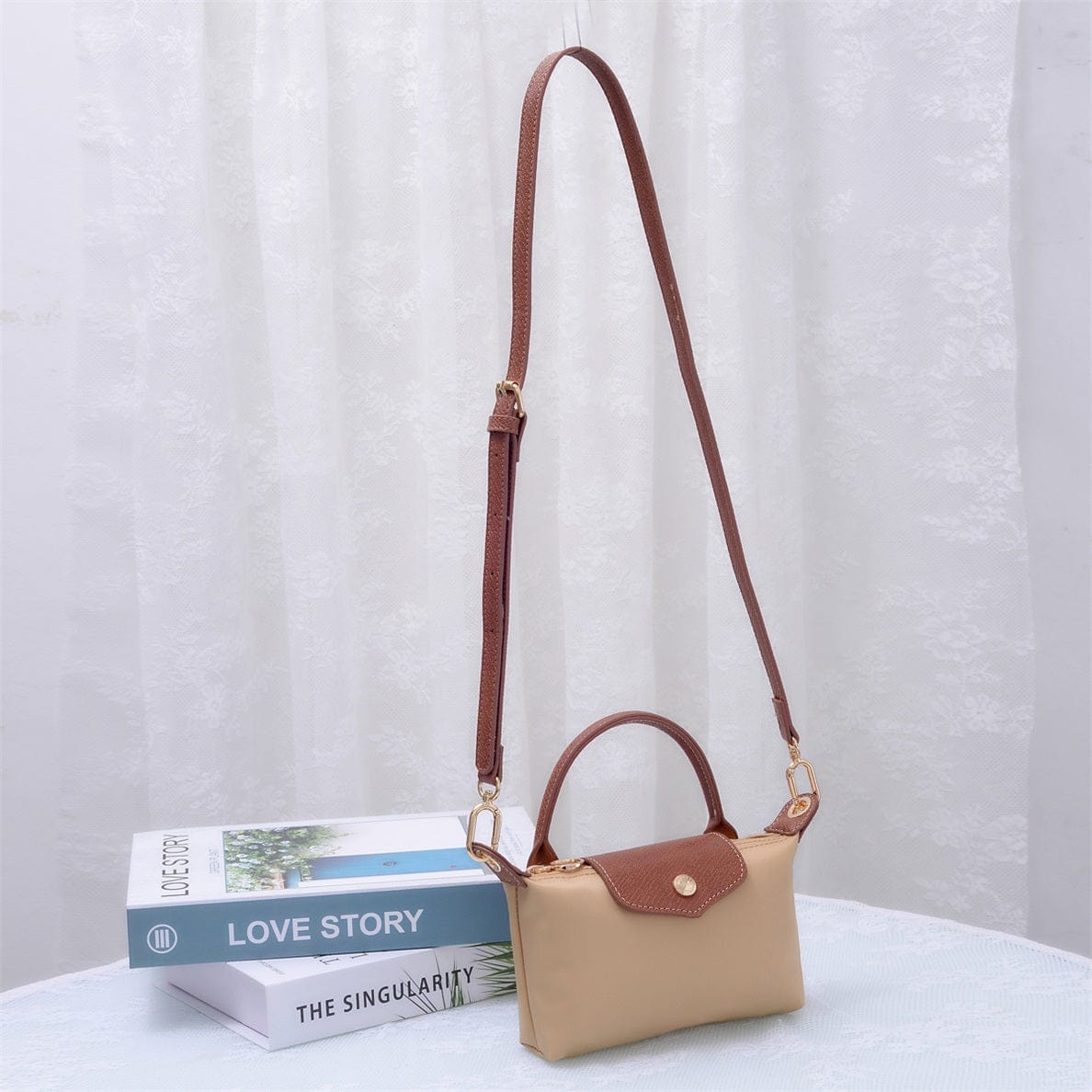 Penny Nylon Mini Crossbody Bag Fawn