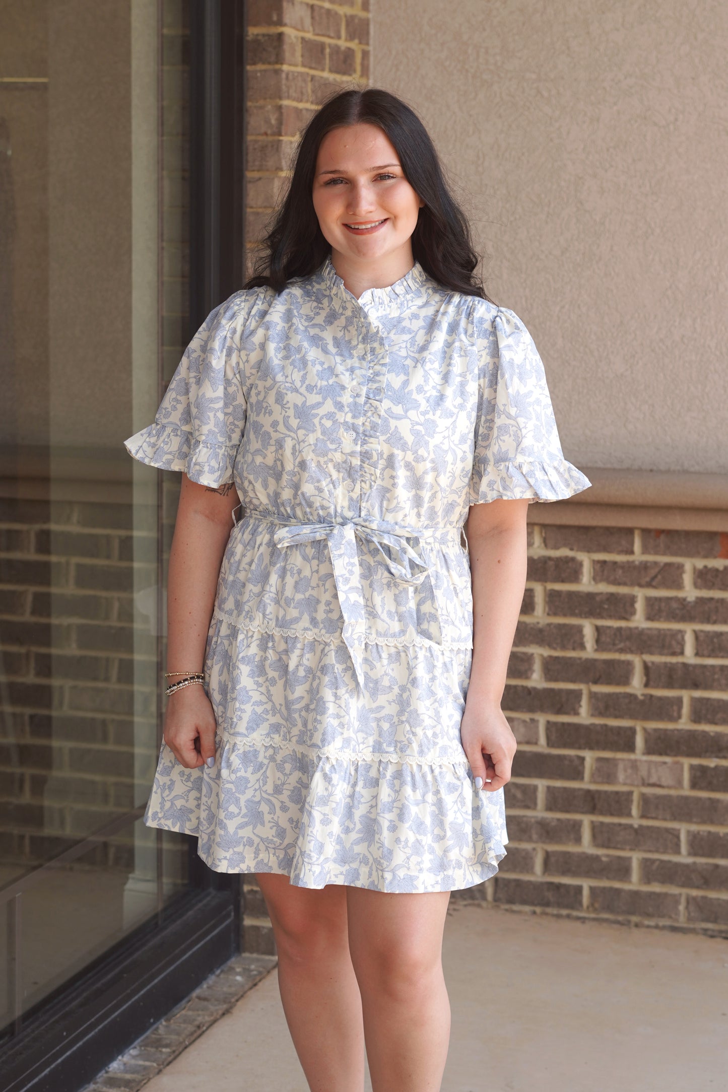 Blue Peony Mini Dress