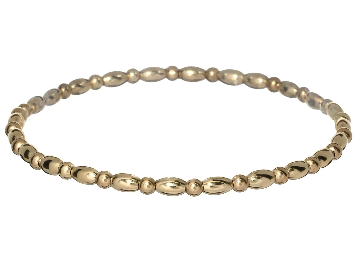 Gold oval filled stretch bracelet