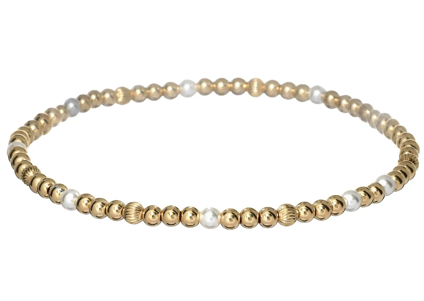 Gold Beaded Bracelet with some White Beads