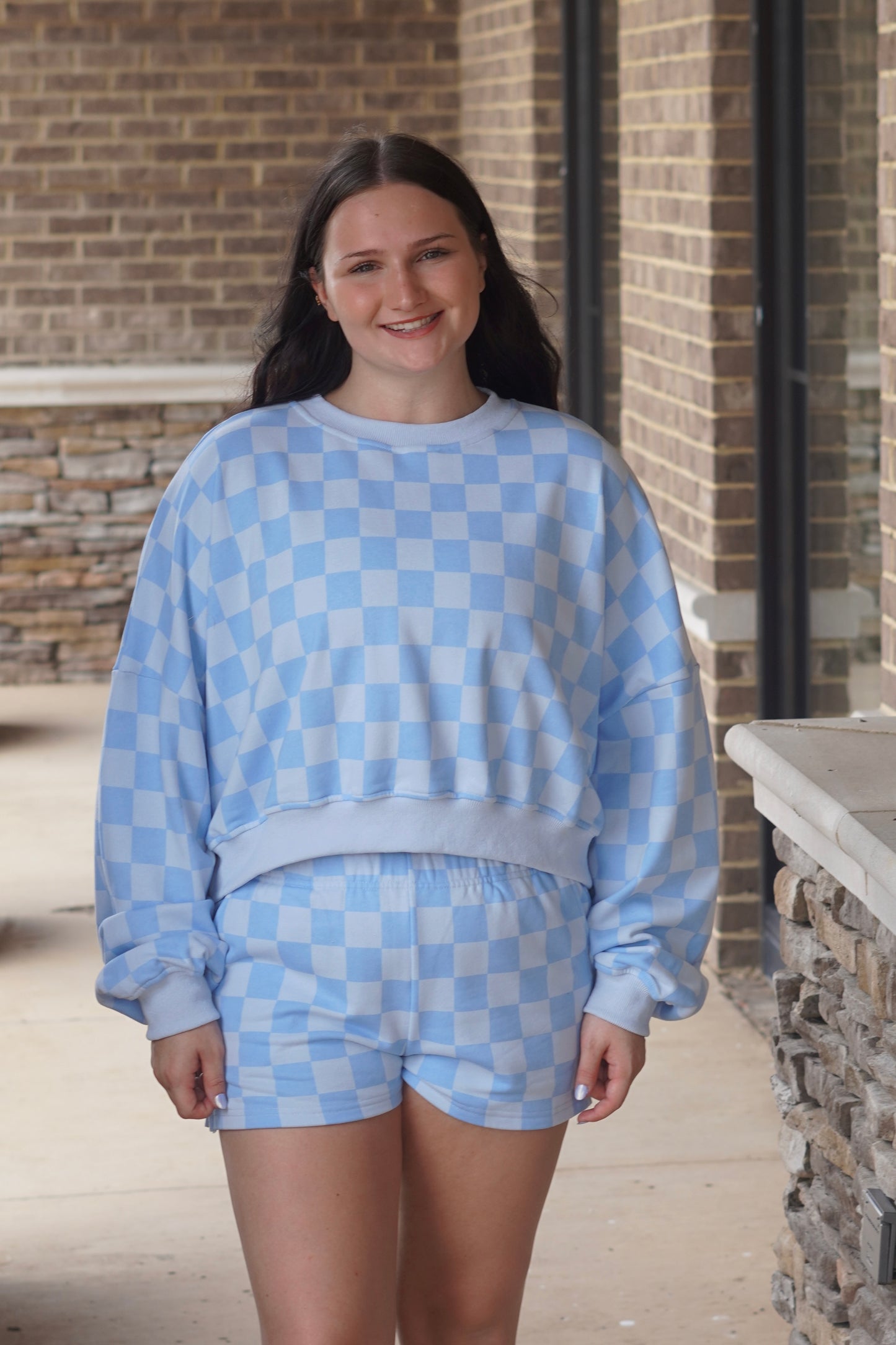 Blue Checkmate Shorts