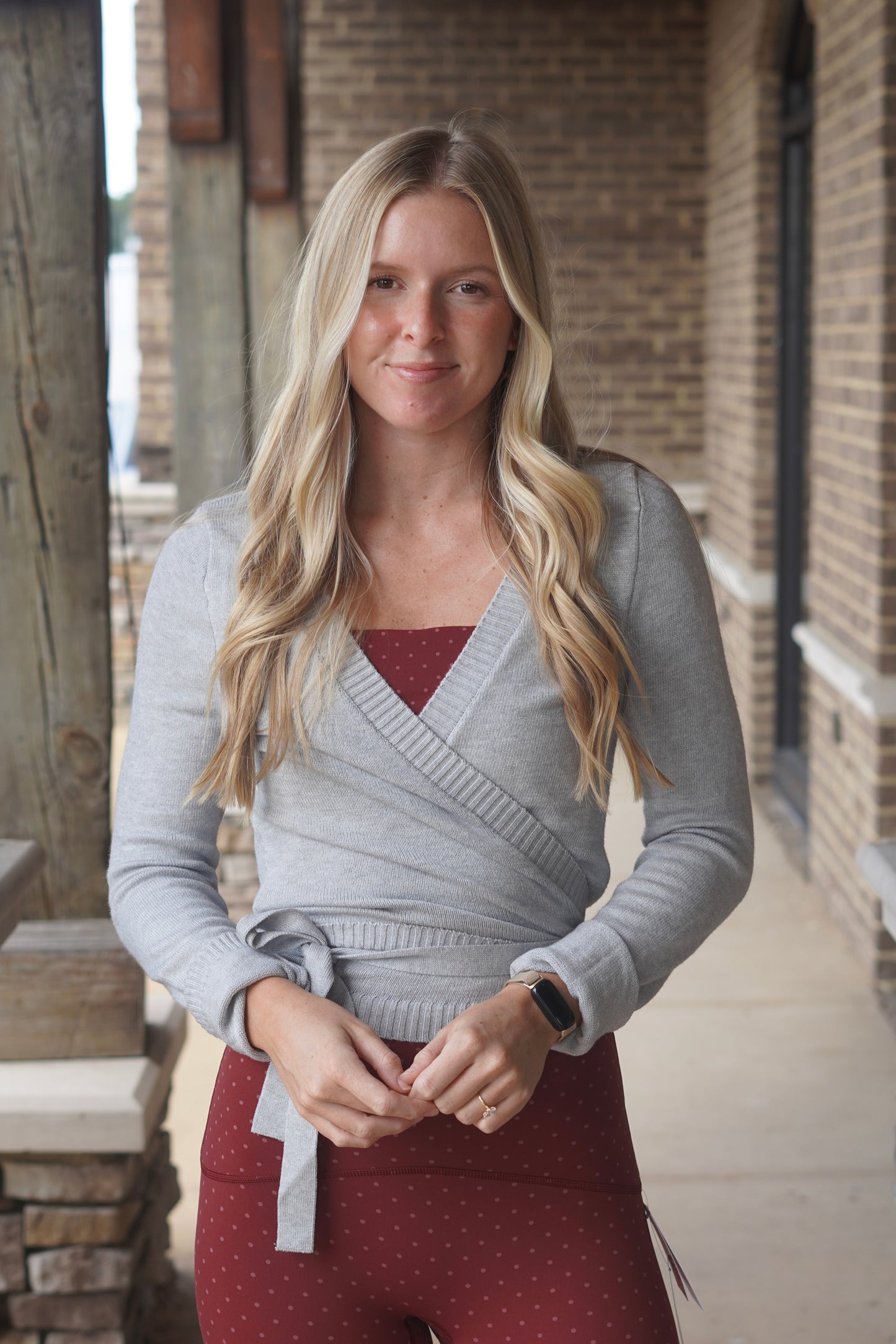 Heather Gray Long Sleeve Wrap