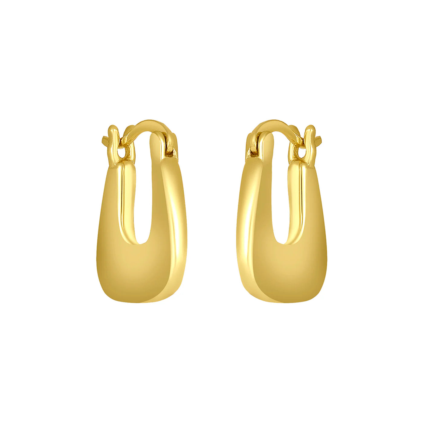 Gold thick hoops, 18k gold plated, 925 sterling silver, 12.7mm length