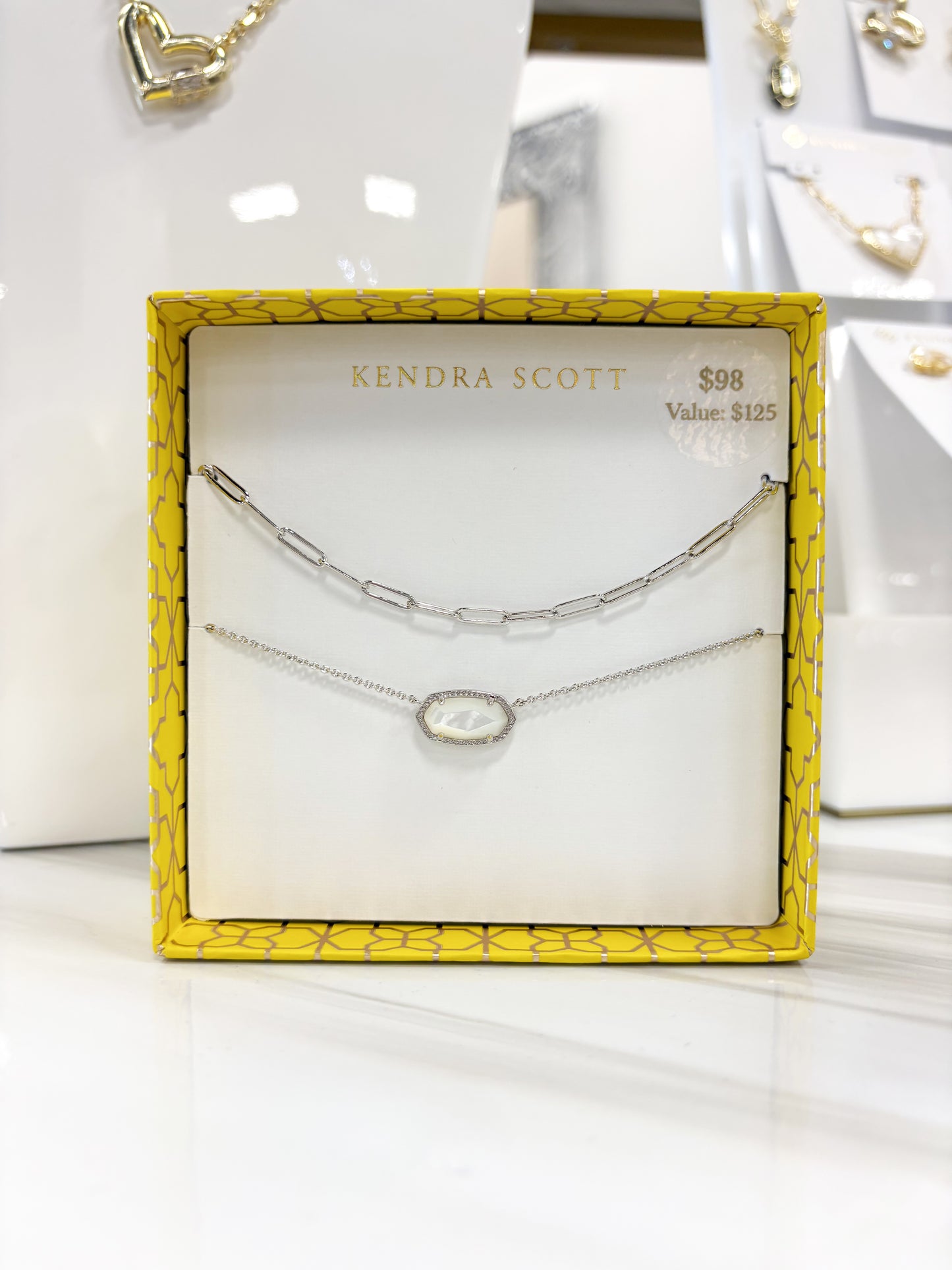 Kendra Scott Silver Elisa And Courtney Necklace Gift Set