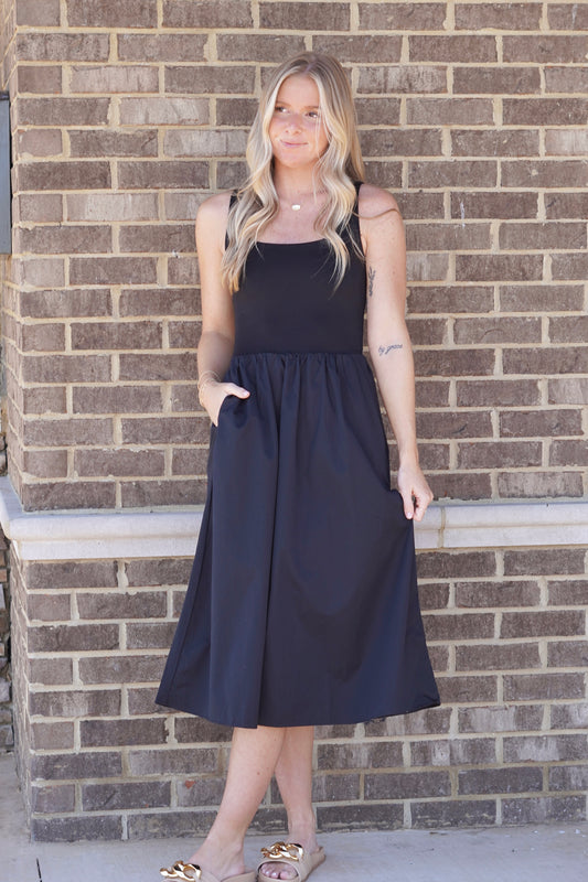 Spanx Jersey Scoop Neck Tank Midi Dress