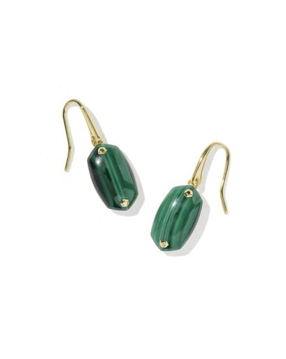 Kendra Scott Lee Riveted Drop Earrings Green Malachite