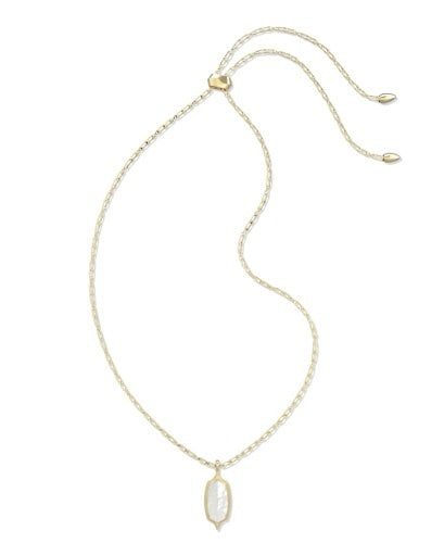 Kendra Scott Mother-of-Pearl Dani Stepped Frame Long Pendant Necklace