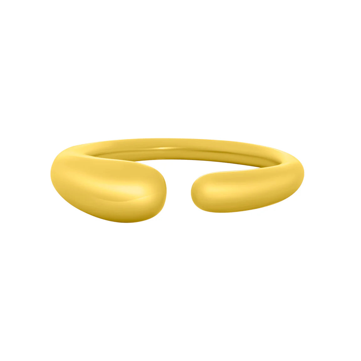 one size fits all gold ring with rounded ends