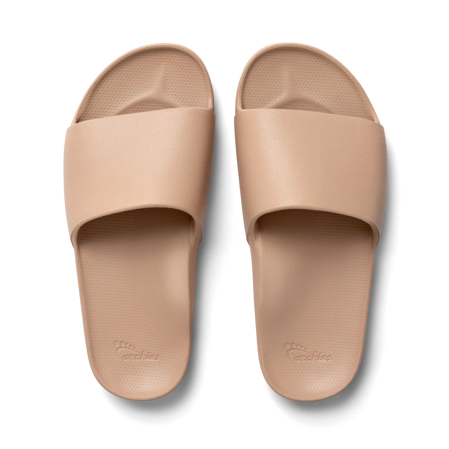 Introducing our all new Arch Support Slides. So comfy and supportive, you'll never take them off!  Tan Color