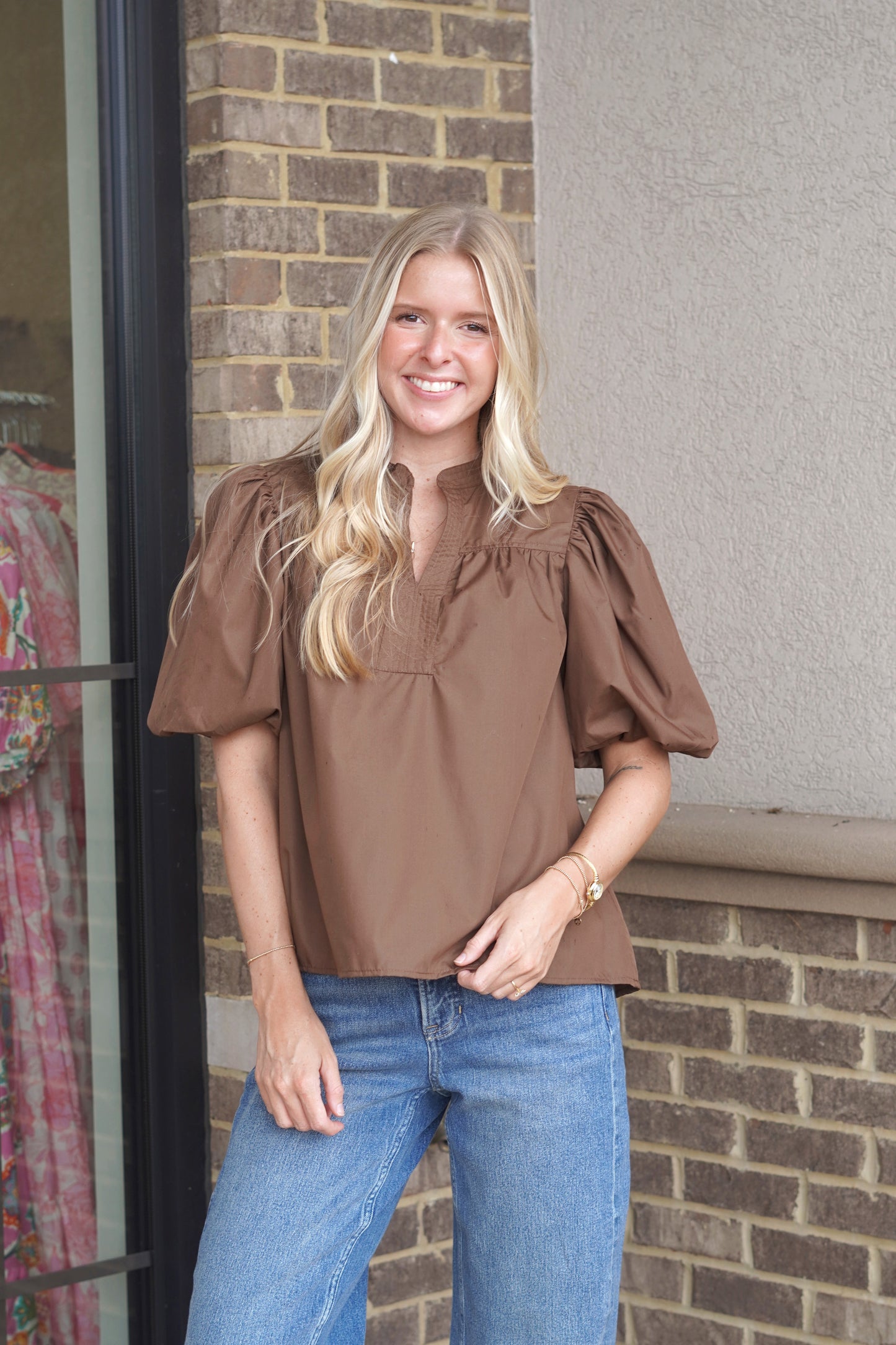 Espresso Puff Sleeve Top